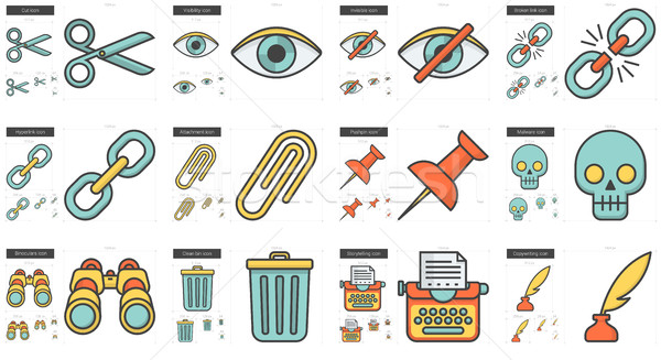 Content Edition line icon set. Stock photo © RAStudio