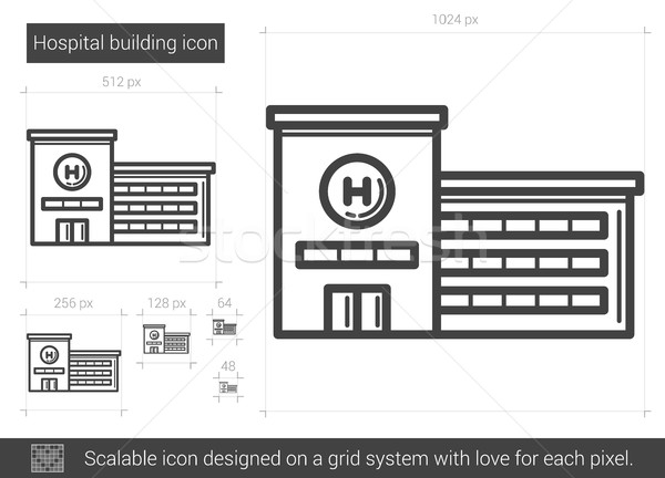 Сток-фото: больницу · здании · линия · икона · вектора · изолированный