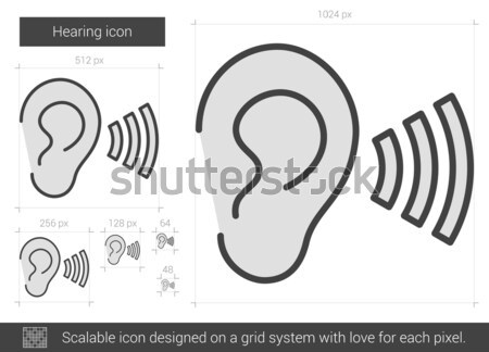 Listen symbol line icon. Stock photo © RAStudio