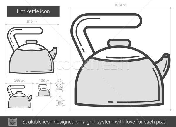 Hot kettle line icon. Stock photo © RAStudio