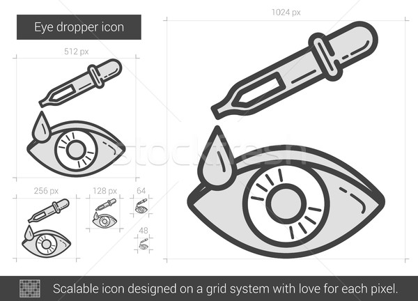 Ochi pipeta linie icoană vector izolat Imagine de stoc © RAStudio