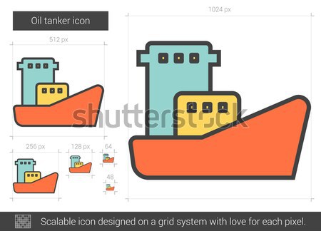 油船 線 圖標 向量 孤立 白 商業照片 © RAStudio