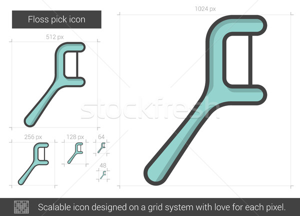 Floss pick line icon. Stock photo © RAStudio