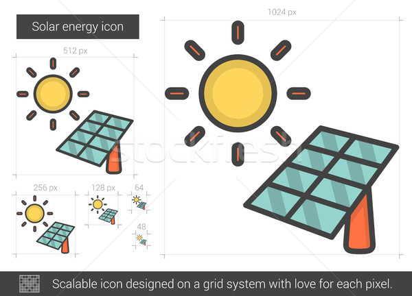 Energía solar línea icono vector aislado blanco Foto stock © RAStudio