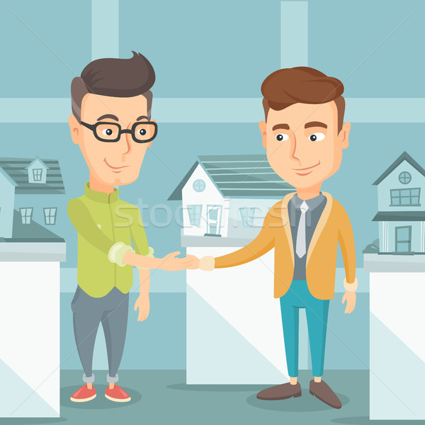 Agreement between real estate agent and buyer. Stock photo © RAStudio