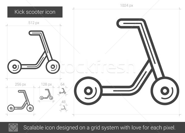 Rúgás moped vonal ikon vektor izolált Stock fotó © RAStudio