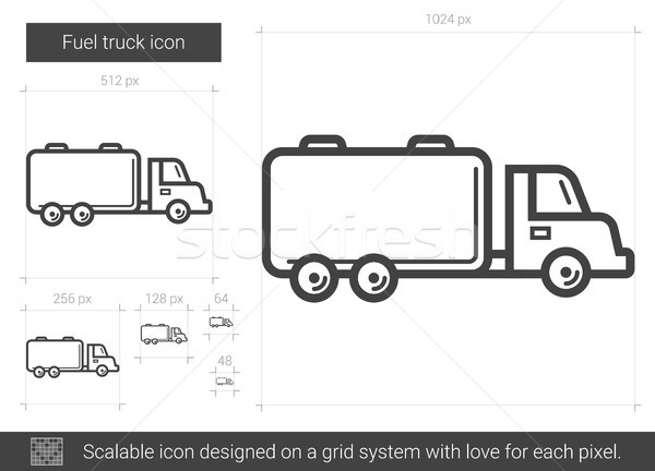 [[stock_photo]]: Carburant · camion · ligne · icône · vecteur · isolé