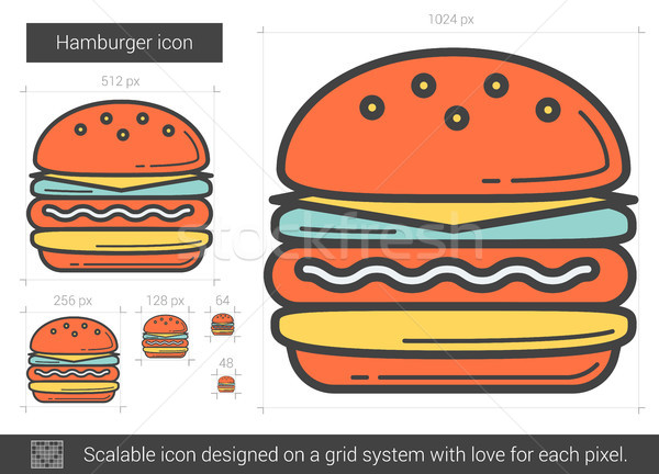 Hamburger linie icoană vector izolat alb Imagine de stoc © RAStudio