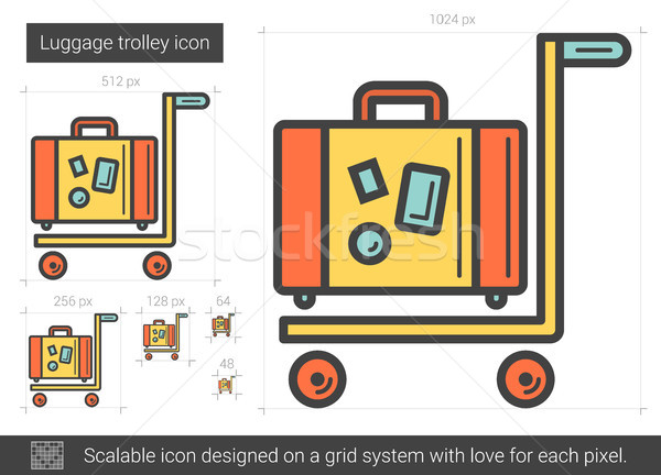 Luggage trolley line icon. Stock photo © RAStudio