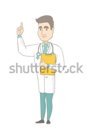 Otolaryngologist holding thermometer and pills. Stock photo © RAStudio