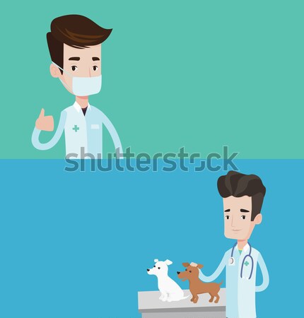 Veterinarian examining dog vector illustration. Stock photo © RAStudio