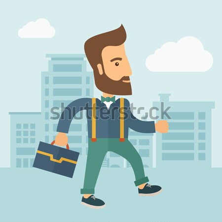 Stockfoto: Zakenvrouw · geslaagd · lopen · business · succes