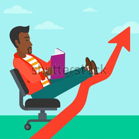 Businessman reading book vector illustration. Stock photo © RAStudio