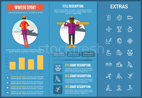 Winter sport infographic template, elements, icons Stock photo © RAStudio