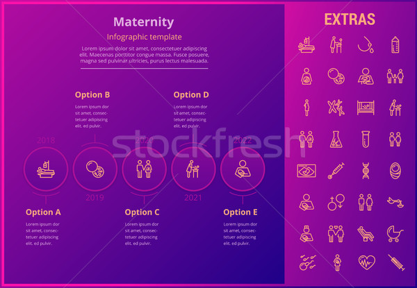 Kismama infografika sablon elemek ikonok lehetőségek Stock fotó © RAStudio