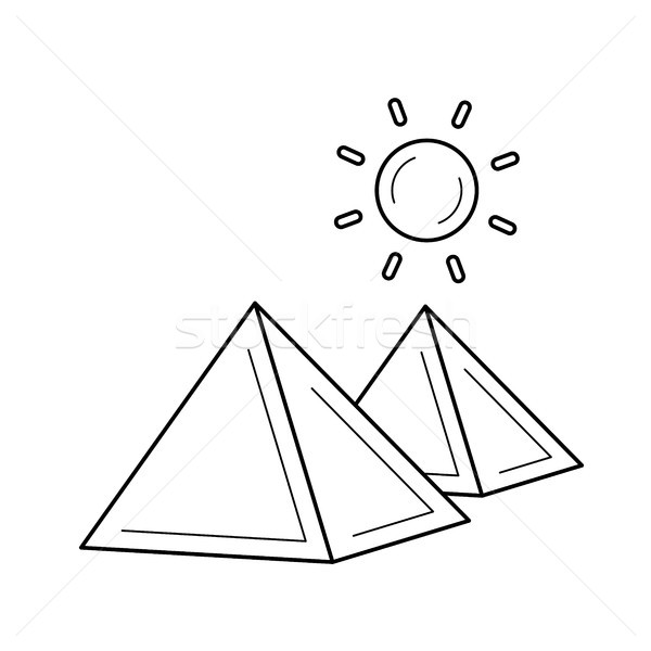 Egipcjanin piramidy line ikona wektora odizolowany Zdjęcia stock © RAStudio