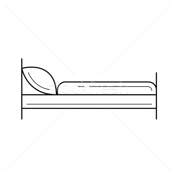 Línea icono cama vector aislado Foto stock © RAStudio