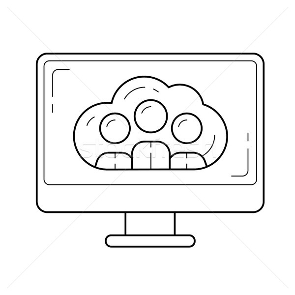 Cloud computing line icon. Stock photo © RAStudio