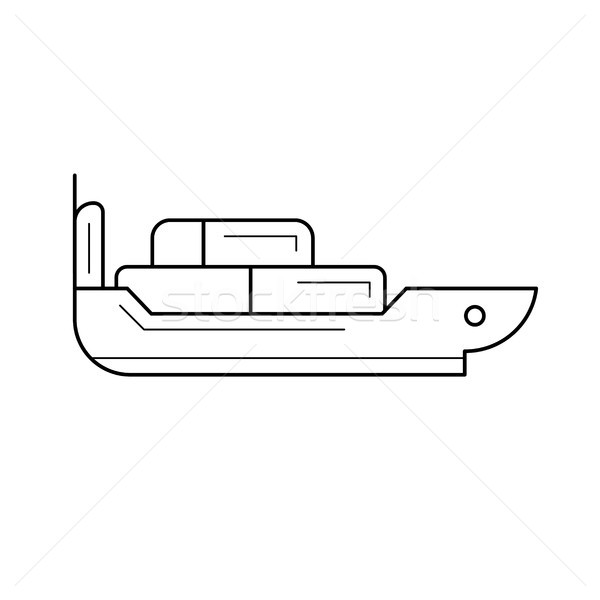 Zdjęcia stock: ładunku · pojemnik · line · ikona · wektora · odizolowany