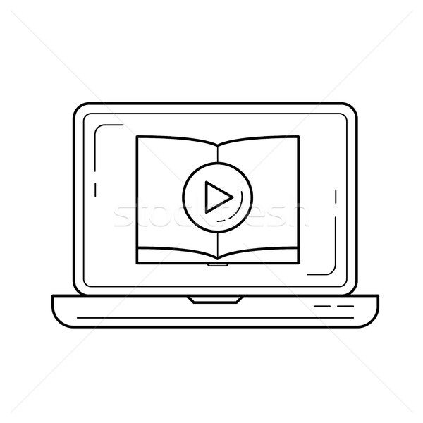 Video tutorial vector line icon. Stock photo © RAStudio