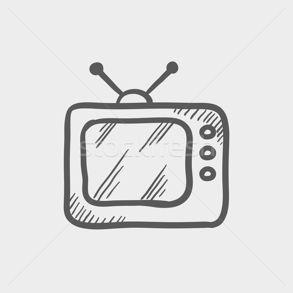 Retro television sketch icon Stock photo © RAStudio