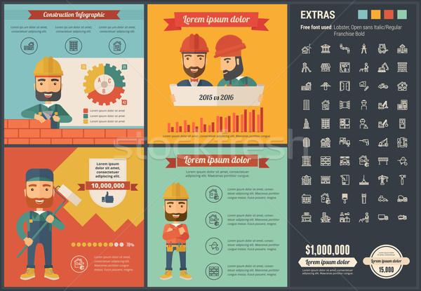 Construction flat design Infographic Template Stock photo © RAStudio