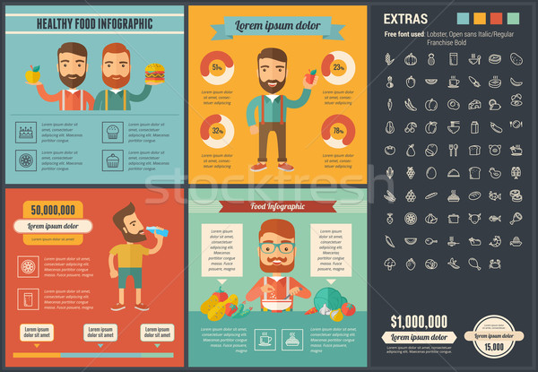 Alimentos saludables diseno infografía plantilla elementos ilustraciones Foto stock © RAStudio