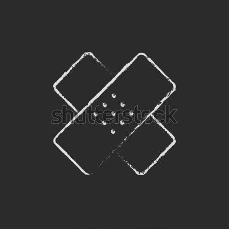 Adhesive bandages icon drawn in chalk. Stock photo © RAStudio