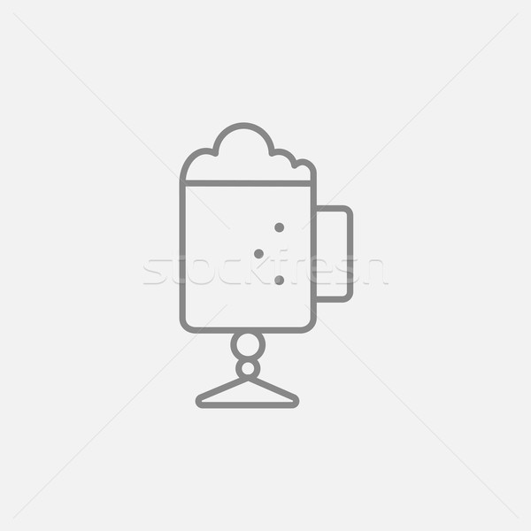 Glass mug with foam line icon. Stock photo © RAStudio