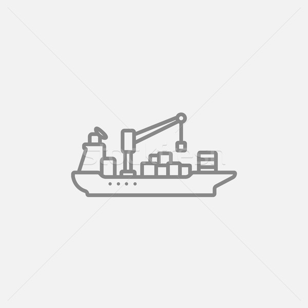 Vracht containerschip lijn icon web mobiele Stockfoto © RAStudio