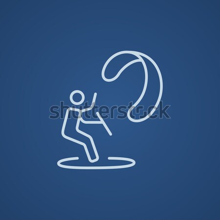 Stock photo: Kite surfing line icon.