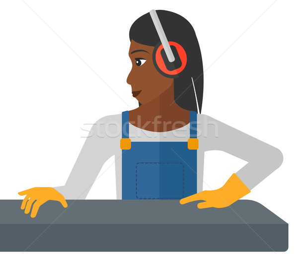 Vrouw werken molen vector ontwerp illustratie Stockfoto © RAStudio