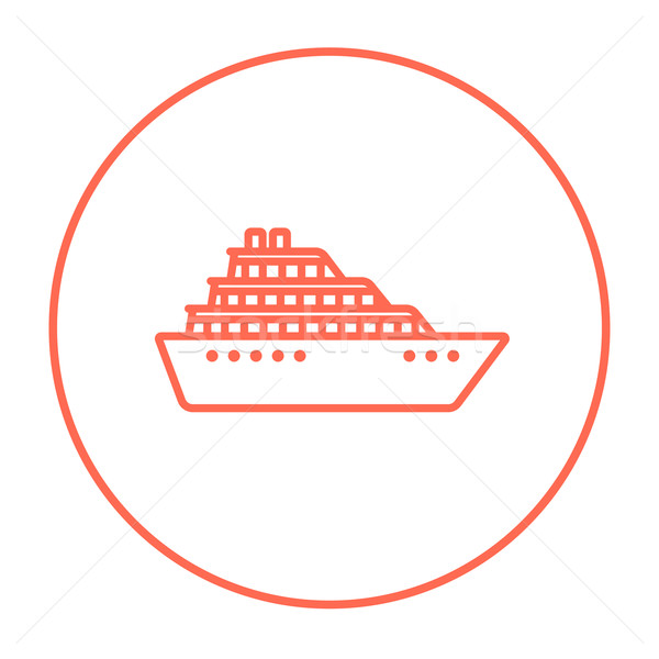 Nava de croaziera linie icoană web mobil infografica Imagine de stoc © RAStudio