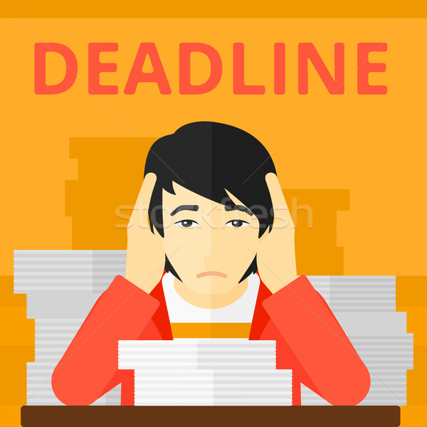 Man having problem with deadline. Stock photo © RAStudio