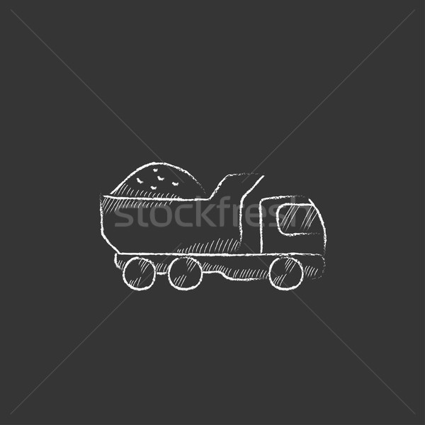 Dump truck. Drawn in chalk icon. Stock photo © RAStudio