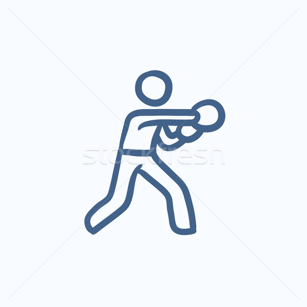 Male boxer sketch icon. Stock photo © RAStudio