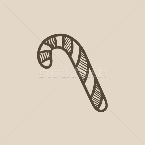 Cukorka sétapálca rajz ikon vektor izolált Stock fotó © RAStudio