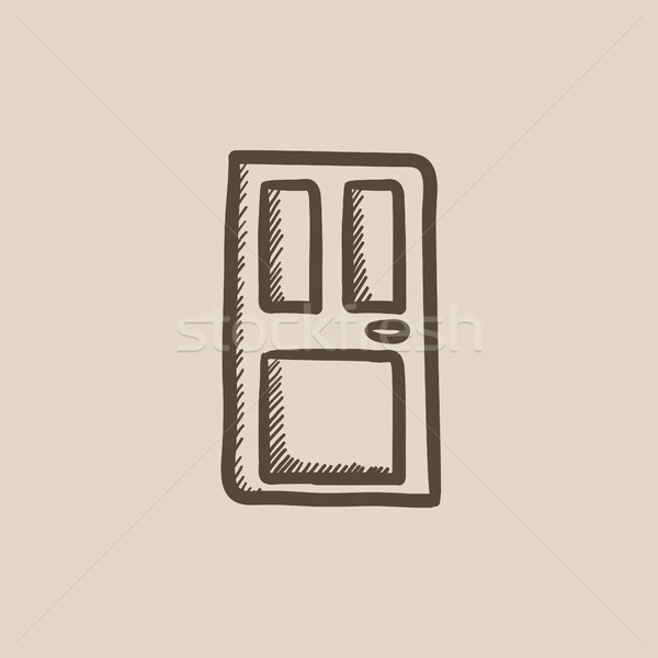Bejárati ajtó rajz ikon vektor izolált kézzel rajzolt Stock fotó © RAStudio