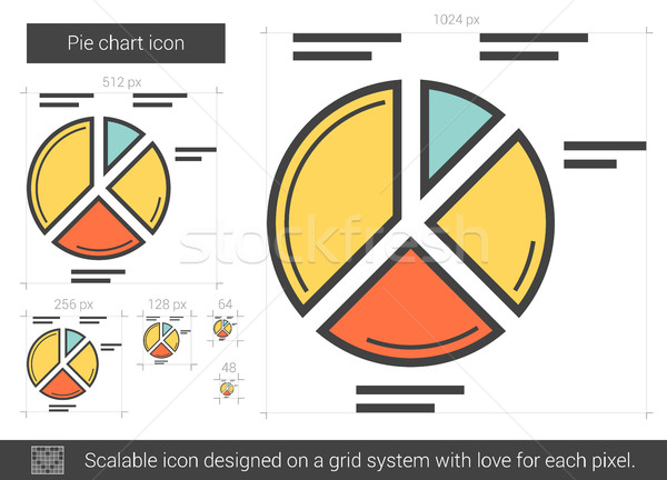 Kördiagram vonal ikon vektor izolált fehér Stock fotó © RAStudio