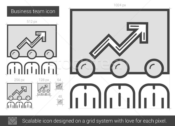 ストックフォト: ビジネスチーム · 行 · アイコン · ベクトル · 孤立した · 白