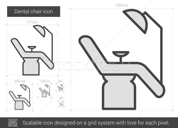 Tandheelkundige stoel lijn icon vector geïsoleerd Stockfoto © RAStudio