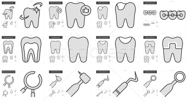 Stomatology line icon set. Stock photo © RAStudio