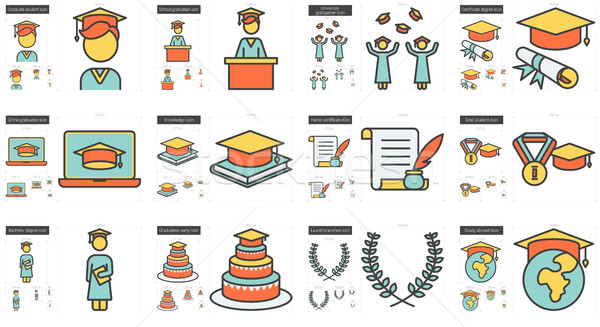 Education line icon set. Stock photo © RAStudio