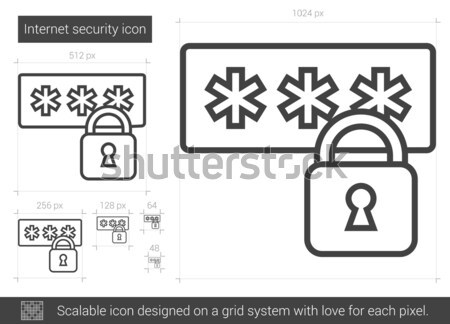 Internet seguridad línea icono vector aislado Foto stock © RAStudio