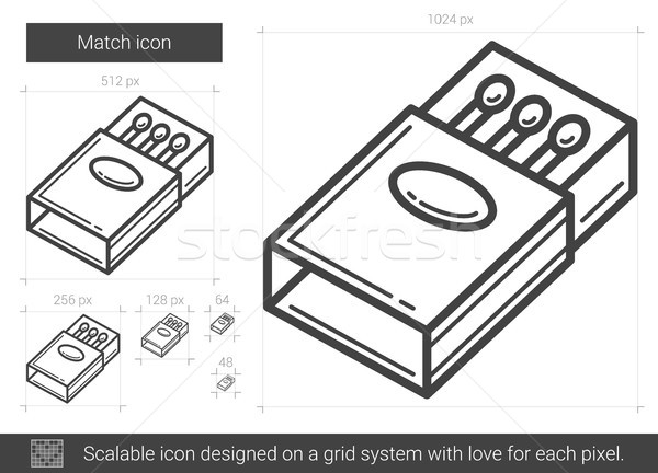 Meci linie icoană vector izolat alb Imagine de stoc © RAStudio