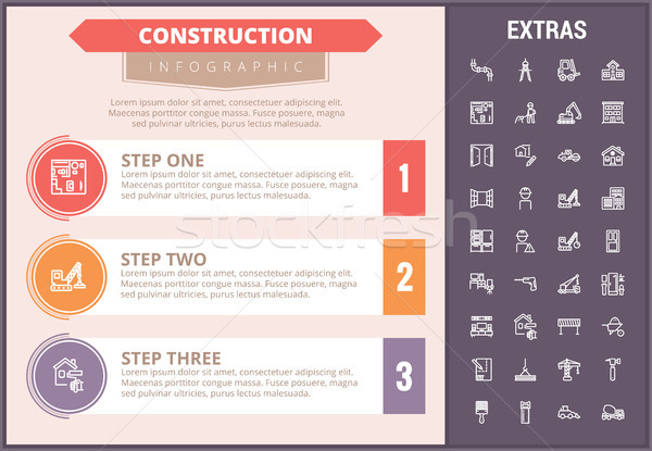 Construcţie sablon element timeline icoane Imagine de stoc © RAStudio