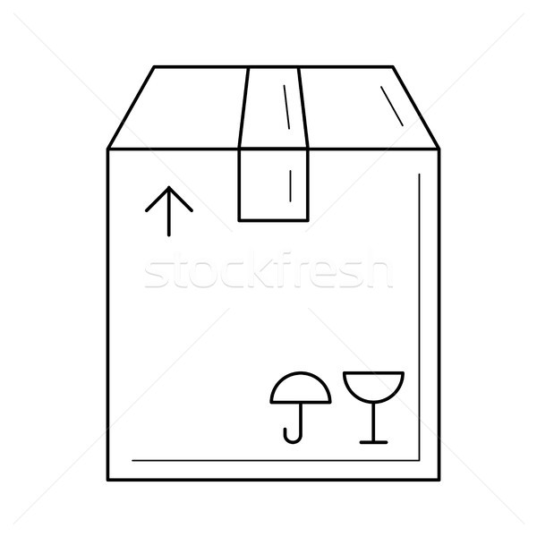 Carton package box line icon. Stock photo © RAStudio