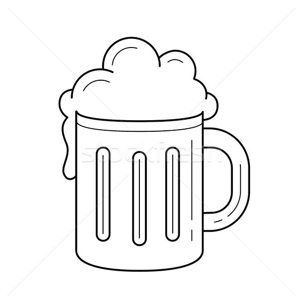 Mug of beer vector line icon. Stock photo © RAStudio