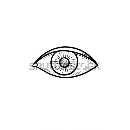 Oog schets doodle icon iris Stockfoto © RAStudio