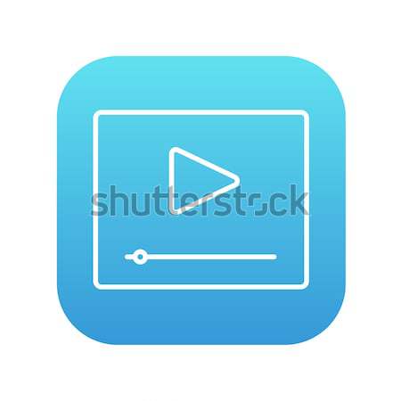 Play button with fast forward thin line icon Stock photo © RAStudio
